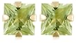 10k Yellow Gold Square Peridot Earrings