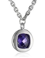 ELLE Jewelry Sterling Silver and Created Gemstone Necklace, 18"