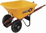 Ames True Temper 8 Cubic Foot Poly Tray Dual Wheel Contractor Wheelbarrow #BP8