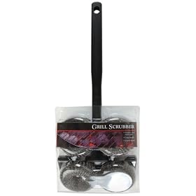 Charcoal Companion Double Head Scrubber Grill Brush with Refills, long handle by 