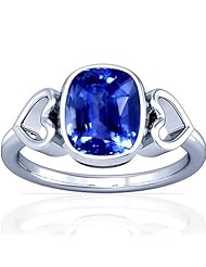 14K White Gold Cushion Cut Blue Sapphire Womens Astrological Ring (GIA Certificate)