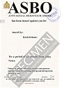 ASBO Certificate - Write Your Own