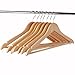 LOHAS Home® Box of 16 Multifunctional High Grade Solid Wooden Suit Hangers, Coat Hangers, Natural Finished