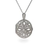 Eve's Addiction Elegant Vintage Style Sparkling CZ Locket