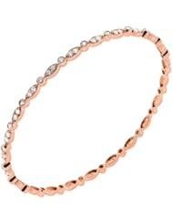 1.30 ct. tw Round Diamond Bangle Bracelet in Four Prong Mounting - F-G VS2 - 14 Kt. Rose Gold