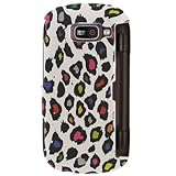 Hard Snap-on Shield RUBBERIZED With MULTICOLORED LEOPARD Design Faceplate C ....