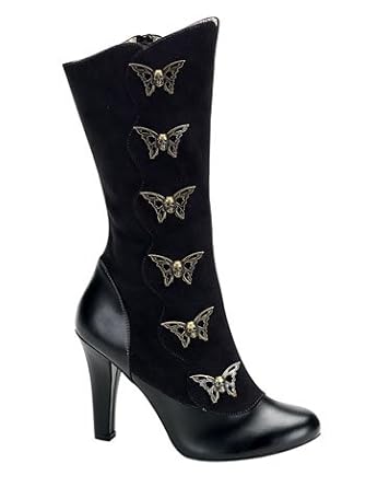 Black Steampunk Butterfly Button Boot