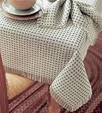 62 X 90 Homespun Oval Tablecloth-Solid Green