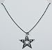 Black Ball Chain Necklace with Star Pendant with Skulls