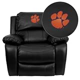 Flash Furniture Clemson University Tigers Embroidered Black Leather Rocker Recliner