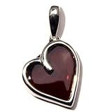 Cherry Amber and Sterling Silver Heart Pendant
