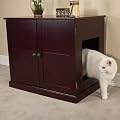 Pet Studio Cat Litter Box Cabinet Mahogany Storage Furniture