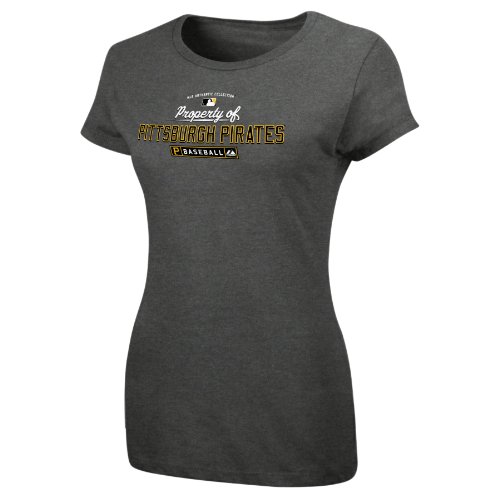 MLB Pittsburgh Pirates Women'S Short Sleeve Crew Neck Tee (Pro Carbon Heather, Large)