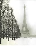 Paris In The Snow (Eiffel Tower) Art Poster Print - 16x20 Art Poster Print, 8x20