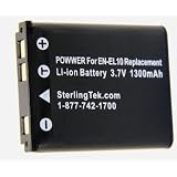 STK's Nikon EN-EL10 Battery - 1300 mAH for Nikon Coolpix S3000, S4000, S80, S220, S570, S205, S60, S230, S210, S5100, S600, S200, S500, S700, S520, S510 ~ SterlingTek
