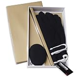 Ear Mitts and Great Gloves!TM Gift Set: Black & White Fleece Gloves with Ear Mitts (Black, White, Black USA, or White USA)