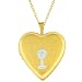 14K Gold over Sterling Silver Heart Shaped Locket w/ first communion cup two-tone Necklace
