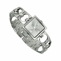 ELLETIME Women's Sterling Silver Open Square Link Bracelet Watch #SW2831KS