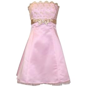 Gold Embroidered Strapless Holiday Formal Bridesmaid Gown Prom Dress With Tulle