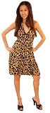 Leopard Bubble Halter Jersey Size 0 Dress By Betsey Johnson