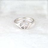 Sterling Silver Peace Sign Ring