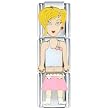 Blonde In White And Pink Multilink Italian Charms Bracelet Link