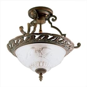 Waverly Semi Flush Mount in Antique Bronze by Thomas Lighting