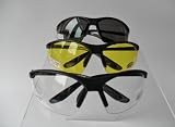 3 x +1.5 Dioptre Bifocal Professional Wrap Around Safety Specs, 1 x Clear 1 x Yellow 1 x Smoke + FREE SAFETY CORD WITH EACH PAIR