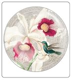 Decorative Glass Plate White Orchid