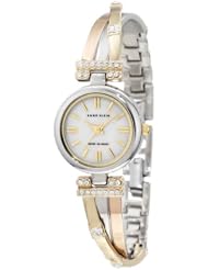 Anne Klein Womens 10/9479MPTR Tri-Tone Bangle Watch with Swarovski Crystal Accents