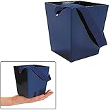Blue Cardboard Bucket with Ribbon Handle (6 Pieces) Dark Navy Blue.