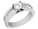 Diamond Cathedral Engagement Ring: 1.14 Carat (ctw) in 18K White Gold (Certified)