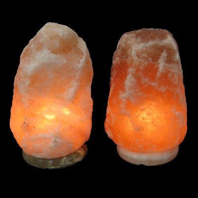 2 Himalayan Salt Lamps with Onyx Base SL601-2 (20-24 lbs each)