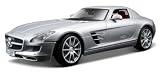 Zoom Produkt-Bild: Maisto Mercedes SLS AMG Silber Coupe MODELLAUTO 1:18 36196S