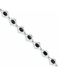 Genuine .925 Sterling Silver Smokey Quartz Bracelet 9.5 Grams . 100% Satisfaction Guaranteed.