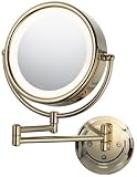 Lighted Wall Mounted Magnifying 5X to 1X Mirror