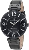 Anne Klein Women's 10/9169BKBK Black Leather and Black Ion-Plated Watch