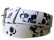 White Large Skulls Printed Imitation Leather Belt