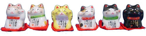 Mini Maneki Neko - Set of 6