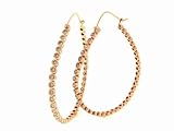 Large Fatima Hoops in Rose Gold with Cognac Diamonds by Andrea Fohrman