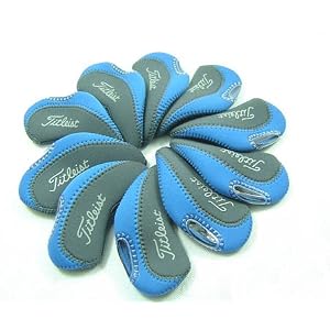 10pc set Titleist Logo BLUE / BLACK Neoprene Iron Covers