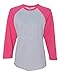 LAT Apparel Adult 100% Cotton Baseball Jersey Tee 3/4 Sleeve T-Shirt
