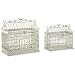 Set of 2 Ivory Iron Bird Cages