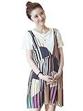 【TPGROWIN】 マタニティ ウェア ワンピース ドレス ドッキング エレガント Aライン カジュアル 森ガール 出産 外出着 妊婦服 (M, ブルー)