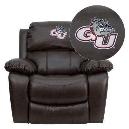 Flash Furniture MEN-DA3439-91-BRN-40014-EMB-GG Gonzaga University Bulldogs Embroidered Brown Leather Rocker Recliner