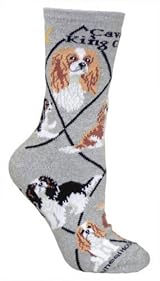 Cavailer King Charles Spaniel Dog Gray Cotton Ladies Socks