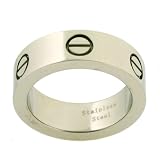 Stainless Steel Ring Unique Screw Design Flat Band Polish Finish 316L  Width by Bucasi