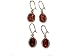 Sterling Silver Cherry Color Amber Earrings