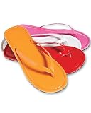 Leather-look flip flops