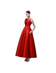 Short Satin Lace-Up Scoop Neck Prom Dress 